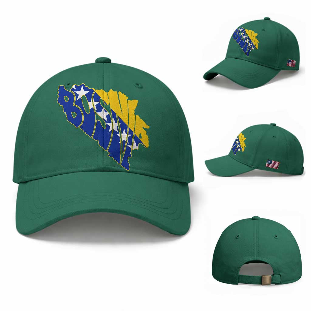 Bosnia And Herzegovina Word Art Map Baseball Cap Bosnian Pride Gift TS12 Baseball Cap Universal Fit Irish Green Print Your Wear