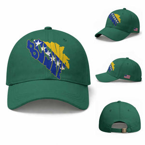 Bosnia And Herzegovina Word Art Map Baseball Cap Bosnian Pride Gift TS12 Baseball Cap Universal Fit Irish Green Print Your Wear