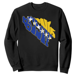 Bosnia And Herzegovina Word Art Map Sweatshirt Bosnian Pride Gift TS12 Black Print Your Wear