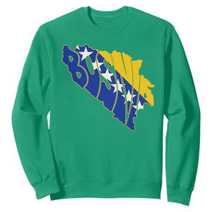 Bosnia And Herzegovina Word Art Map Sweatshirt Bosnian Pride Gift TS12 Irish Green Print Your Wear