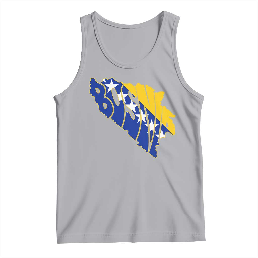 Bosnia And Herzegovina Word Art Map Tank Top Bosnian Pride Gift TS12 Athletic Heather Print Your Wear