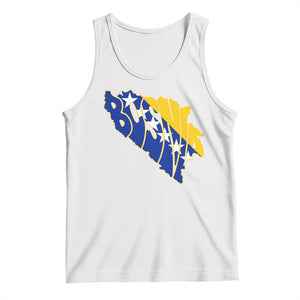 Bosnia And Herzegovina Word Art Map Tank Top Bosnian Pride Gift TS12 White Print Your Wear