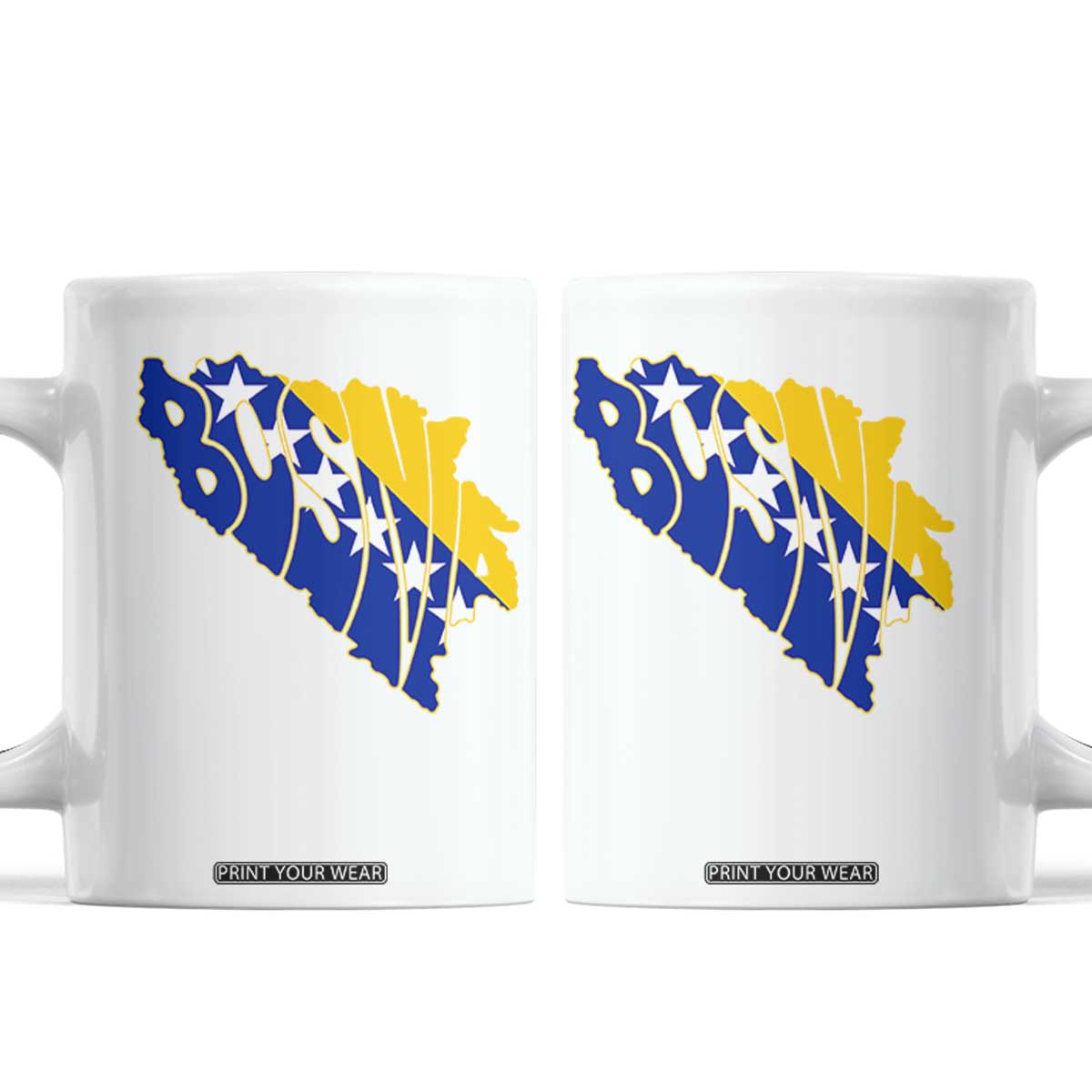 Bosnia And Herzegovina Word Art Map Coffee Mug Bosnian Pride Gift TS12 White Print Your Wear