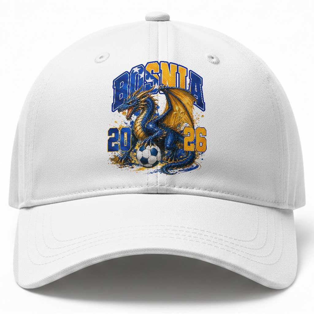 Bosnian Dragon Fudbal Fan Baseball Cap Bosnia And Herzegovina Pride TS12 Print Your Wear