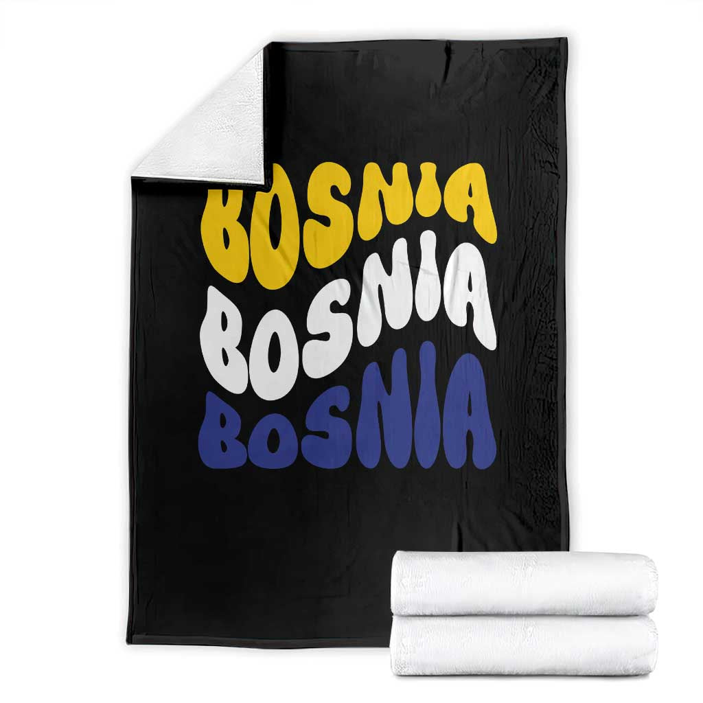 Groovy Retro Bosnia Throw Blanket Proud Bosnian Balkan Heritage Gift TS12 Black Print Your Wear