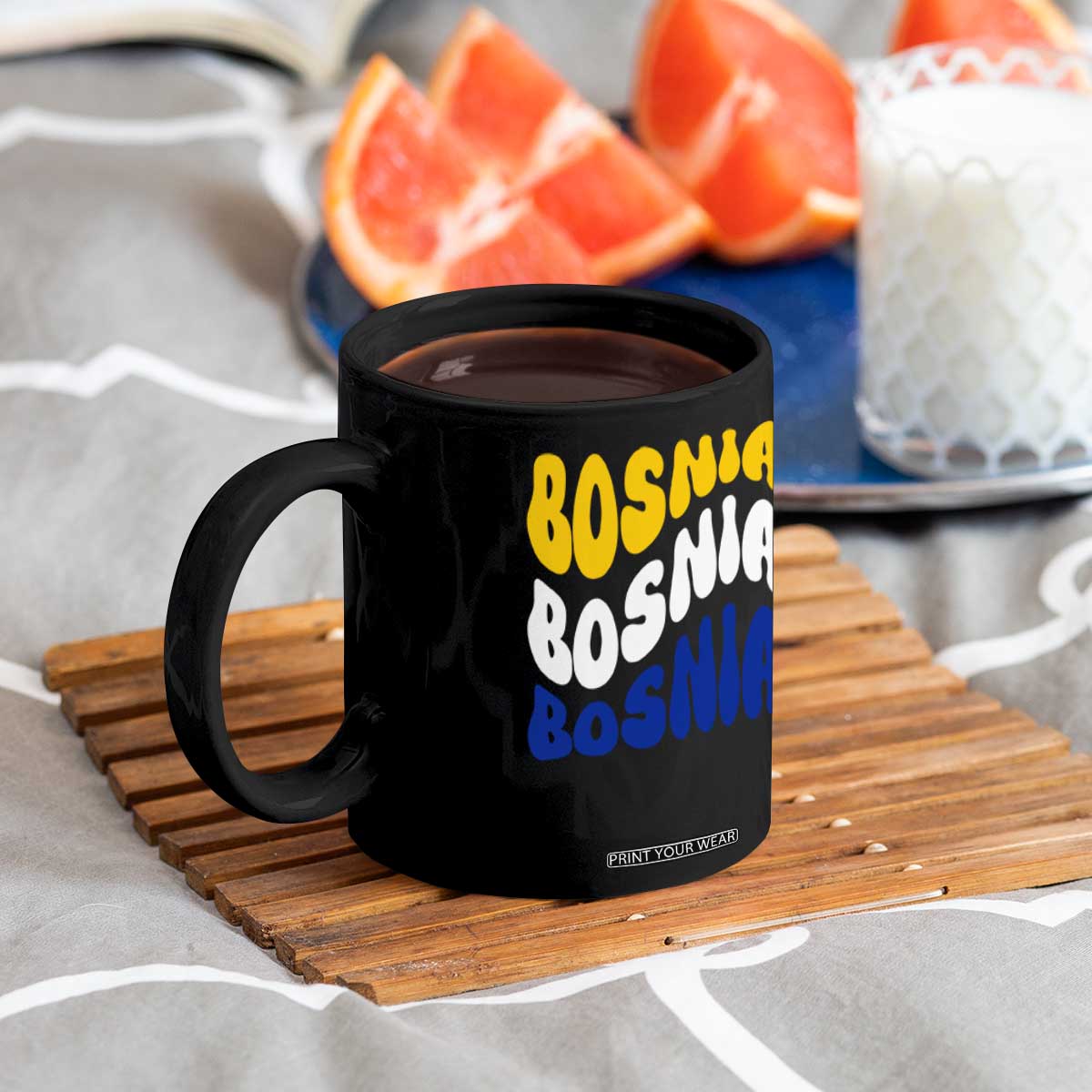 Groovy Retro Bosnia Coffee Mug Proud Bosnian Balkan Heritage Gift TS12 Print Your Wear