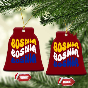 Groovy Retro Bosnia Ceramic Ornament Proud Bosnian Balkan Heritage Gift TS12 Print Your Wear