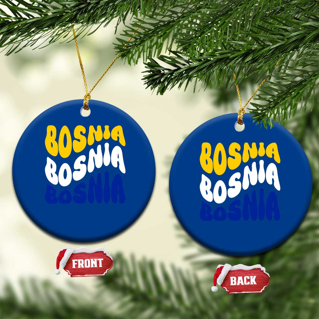 Groovy Retro Bosnia Ceramic Ornament Proud Bosnian Balkan Heritage Gift TS12 1pc Blue Print Your Wear