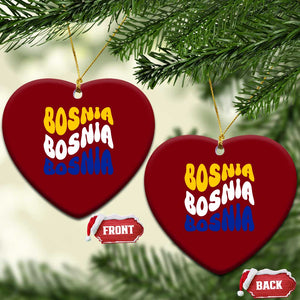 Groovy Retro Bosnia Ceramic Ornament Proud Bosnian Balkan Heritage Gift TS12 Print Your Wear
