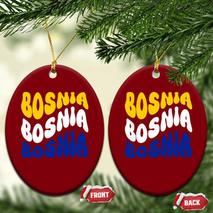 Groovy Retro Bosnia Ceramic Ornament Proud Bosnian Balkan Heritage Gift TS12 Print Your Wear