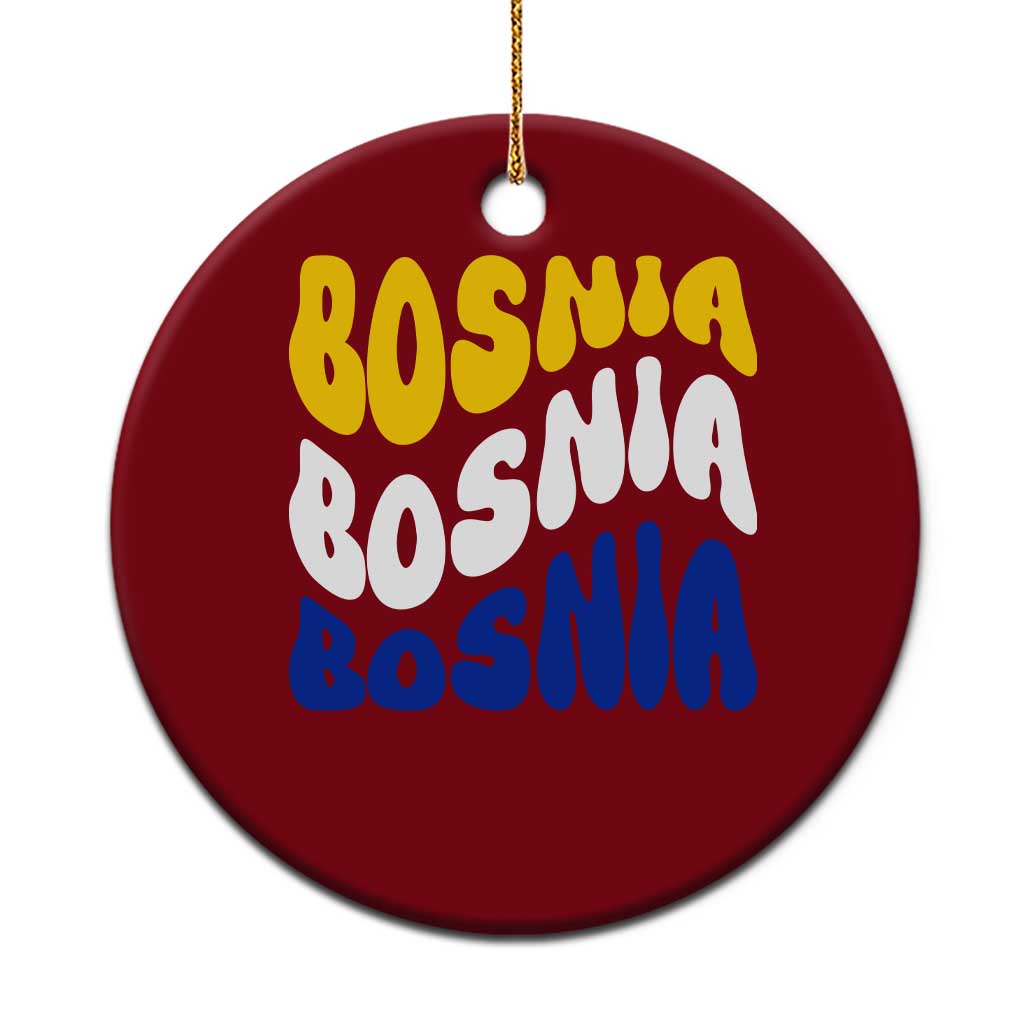 Groovy Retro Bosnia Ceramic Ornament Proud Bosnian Balkan Heritage Gift TS12 1pc Red Print Your Wear
