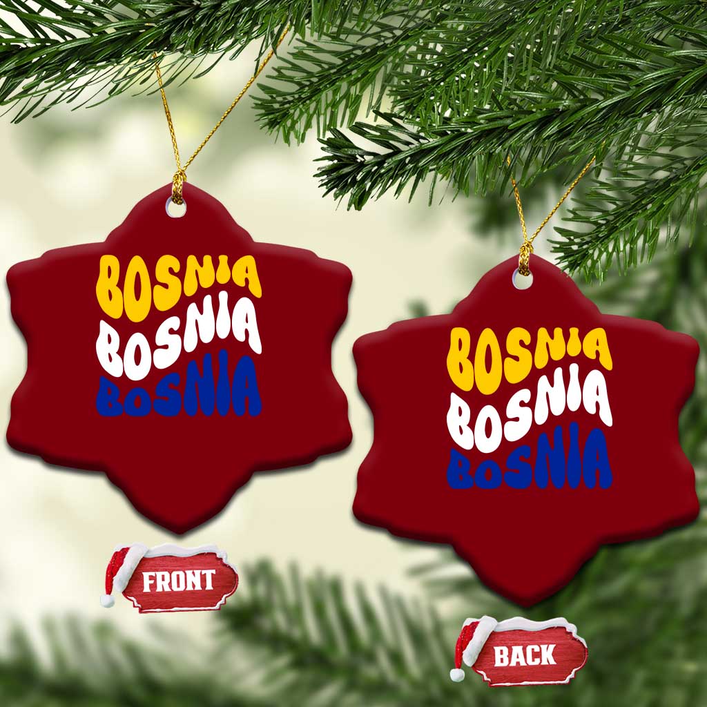 Groovy Retro Bosnia Ceramic Ornament Proud Bosnian Balkan Heritage Gift TS12 Print Your Wear