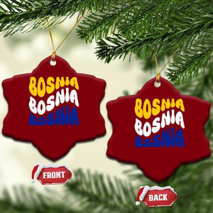 Groovy Retro Bosnia Ceramic Ornament Proud Bosnian Balkan Heritage Gift TS12 Print Your Wear