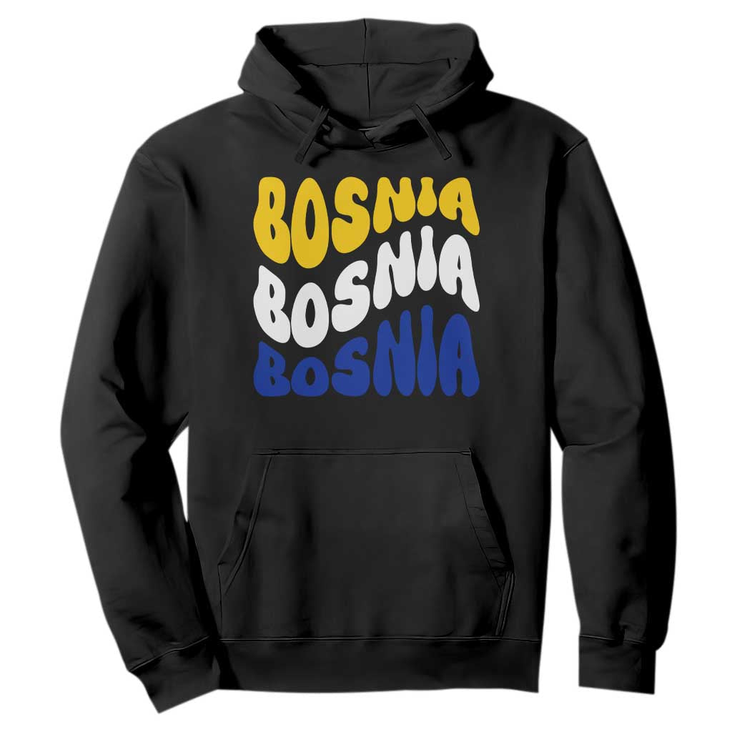 Groovy Retro Bosnia Hoodie Proud Bosnian Balkan Heritage Gift TS12 Black Print Your Wear