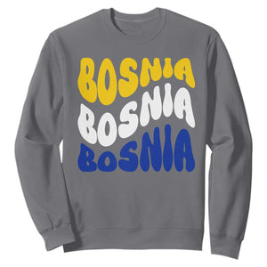 Groovy Retro Bosnia Sweatshirt Proud Bosnian Balkan Heritage Gift TS12 Charcoal Print Your Wear