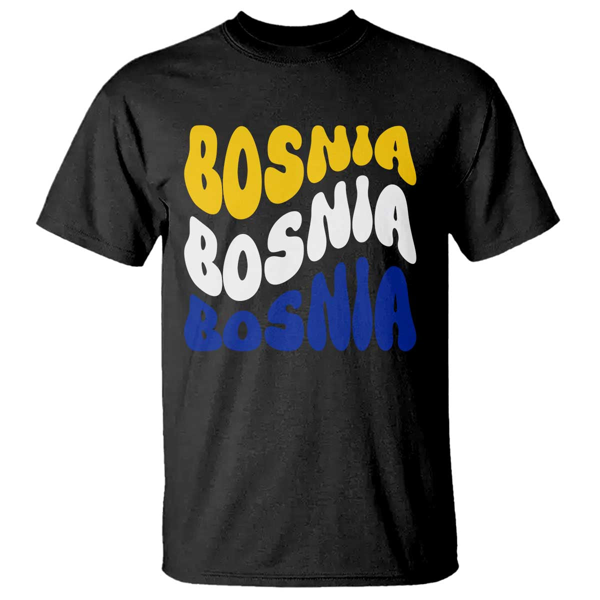 Groovy Retro Bosnia T Shirt Proud Bosnian Balkan Heritage Gift TS12 Black Print Your Wear