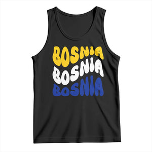 Groovy Retro Bosnia Tank Top Proud Bosnian Balkan Heritage Gift TS12 Black Print Your Wear