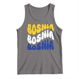 Groovy Retro Bosnia Tank Top Proud Bosnian Balkan Heritage Gift TS12 Deep Heather Print Your Wear