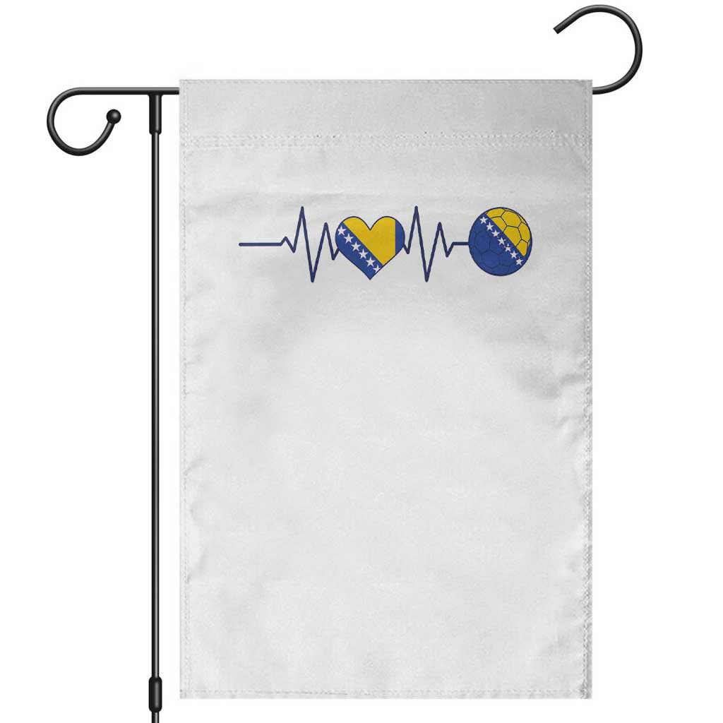 Bosnian Fudbal Heartbeat Garden Flag Bosnia And Herzegovina Soccer Fan Gift TS12 White Print Your Wear