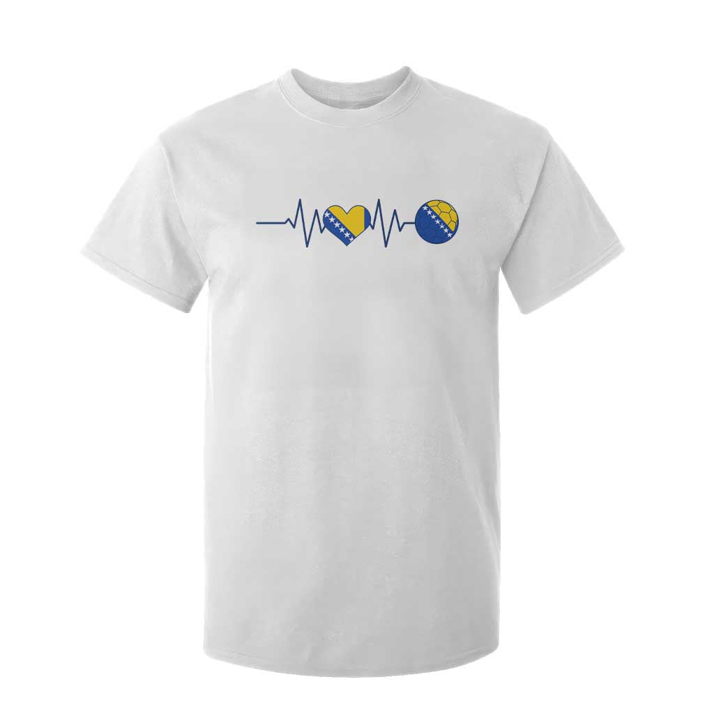 Bosnian Fudbal Heartbeat T Shirt For Kid Bosnia And Herzegovina Soccer Fan Gift TS12 White Print Your Wear