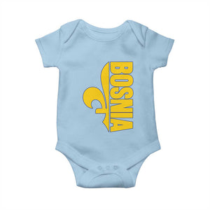 Bosnian Fleur De Lis Flag Baby Onesie Proud Bosnia Heritage Gift TS12 Light Blue Print Your Wear