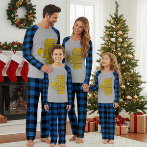 Bosnian Fleur De Lis Flag Plaid Pajama Set Proud Bosnia Heritage Gift TS12 Blue Plaid Print Your Wear