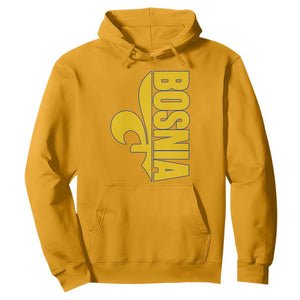 Bosnian Fleur De Lis Flag Hoodie Proud Bosnia Heritage Gift TS12 Gold Print Your Wear