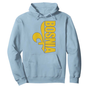 Bosnian Fleur De Lis Flag Hoodie Proud Bosnia Heritage Gift TS12 Light Blue Print Your Wear