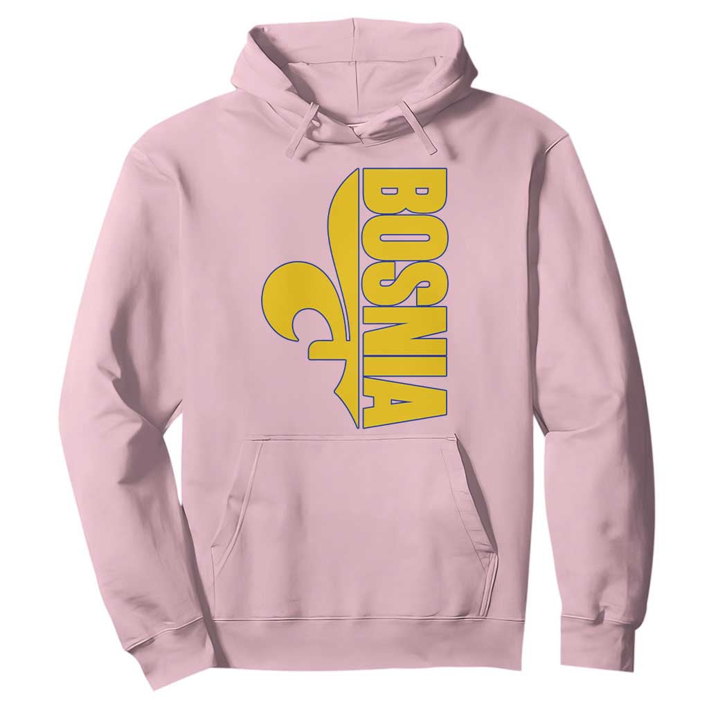 Bosnian Fleur De Lis Flag Hoodie Proud Bosnia Heritage Gift TS12 Light Pink Print Your Wear