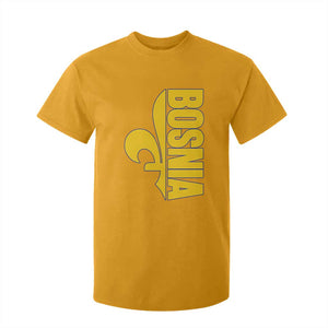 Bosnian Fleur De Lis Flag T Shirt For Kid Proud Bosnia Heritage Gift TS12 Gold Print Your Wear