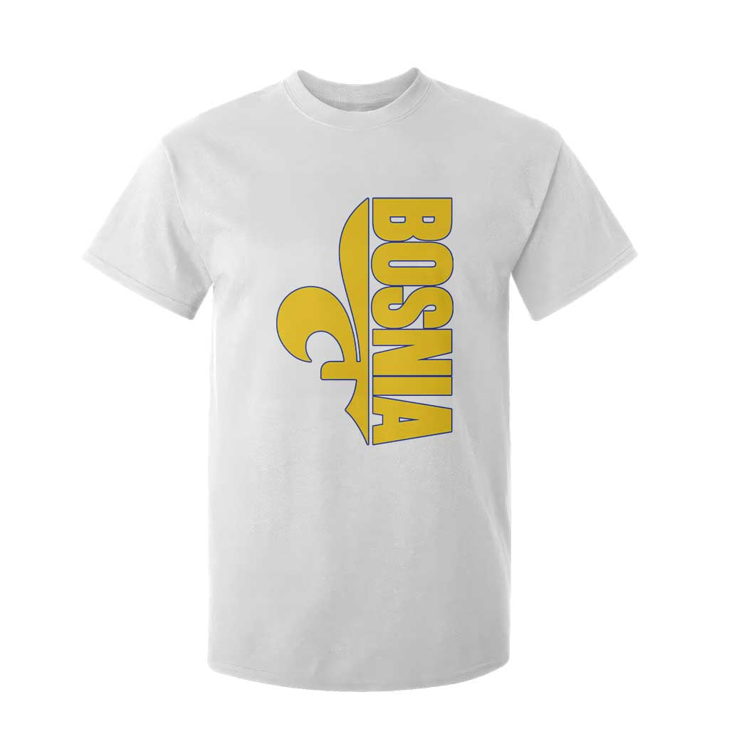 Bosnian Fleur De Lis Flag T Shirt For Kid Proud Bosnia Heritage Gift TS12 White Print Your Wear