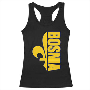 Bosnian Fleur De Lis Flag Racerback Tank Top Proud Bosnia Heritage Gift TS12 Black Print Your Wear