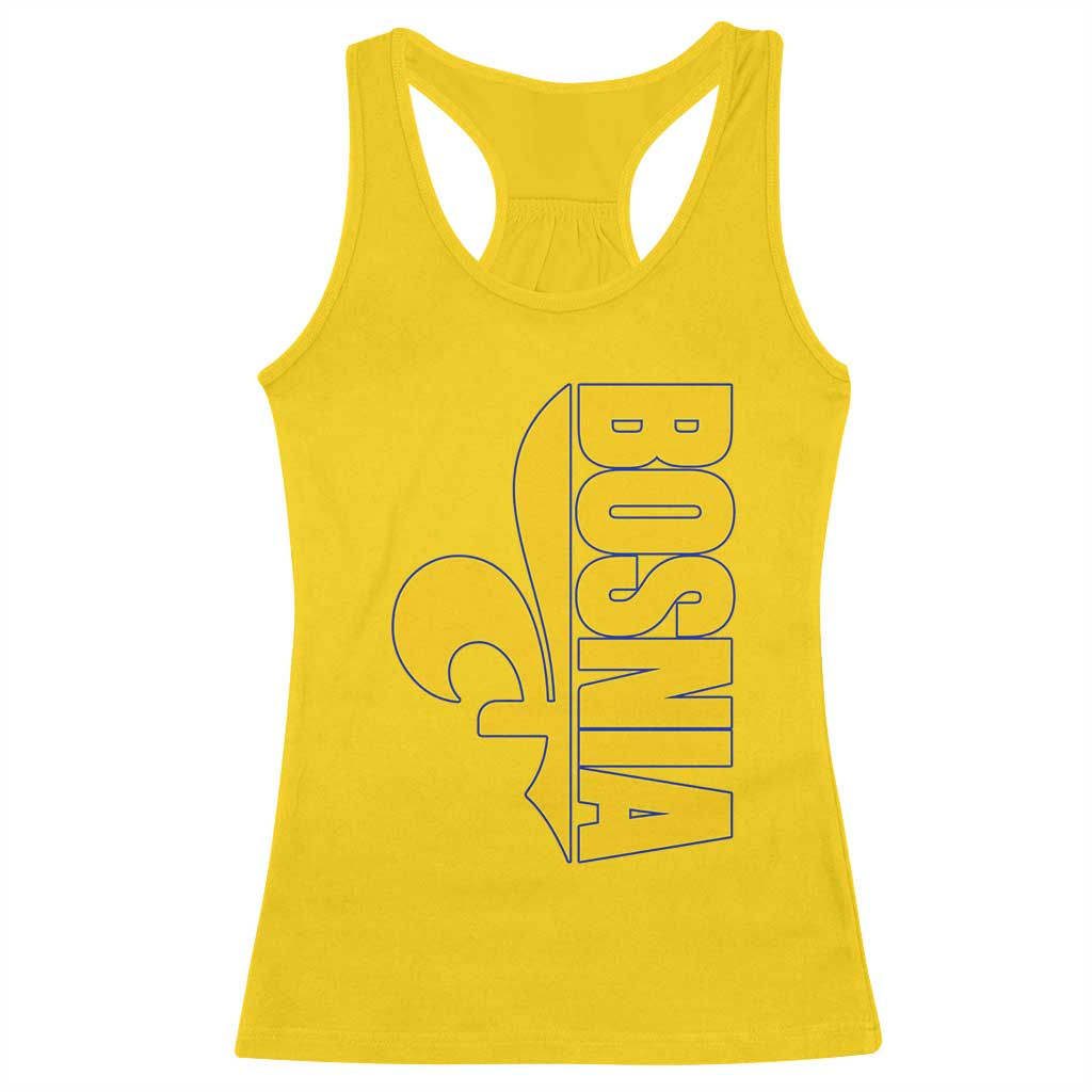 Bosnian Fleur De Lis Flag Racerback Tank Top Proud Bosnia Heritage Gift TS12 Daisy Print Your Wear