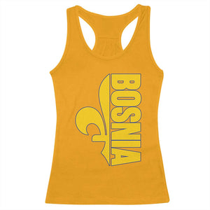 Bosnian Fleur De Lis Flag Racerback Tank Top Proud Bosnia Heritage Gift TS12 Gold Print Your Wear