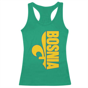 Bosnian Fleur De Lis Flag Racerback Tank Top Proud Bosnia Heritage Gift TS12 Irish Green Print Your Wear