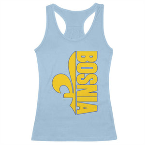 Bosnian Fleur De Lis Flag Racerback Tank Top Proud Bosnia Heritage Gift TS12 Light Blue Print Your Wear