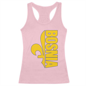 Bosnian Fleur De Lis Flag Racerback Tank Top Proud Bosnia Heritage Gift TS12 Light Pink Print Your Wear