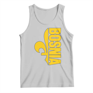 Bosnian Fleur De Lis Flag Tank Top Proud Bosnia Heritage Gift TS12 Ash Print Your Wear