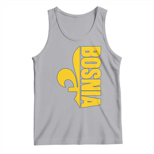 Bosnian Fleur De Lis Flag Tank Top Proud Bosnia Heritage Gift TS12 Athletic Heather Print Your Wear