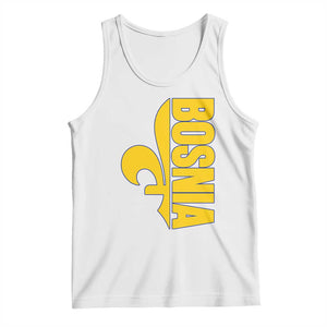 Bosnian Fleur De Lis Flag Tank Top Proud Bosnia Heritage Gift TS12 White Print Your Wear
