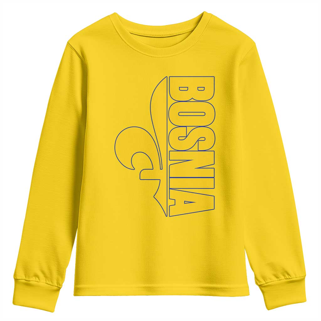 Bosnian Fleur De Lis Flag Youth Sweatshirt Proud Bosnia Heritage Gift TS12 Daisy Print Your Wear