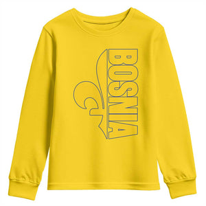 Bosnian Fleur De Lis Flag Youth Sweatshirt Proud Bosnia Heritage Gift TS12 Daisy Print Your Wear