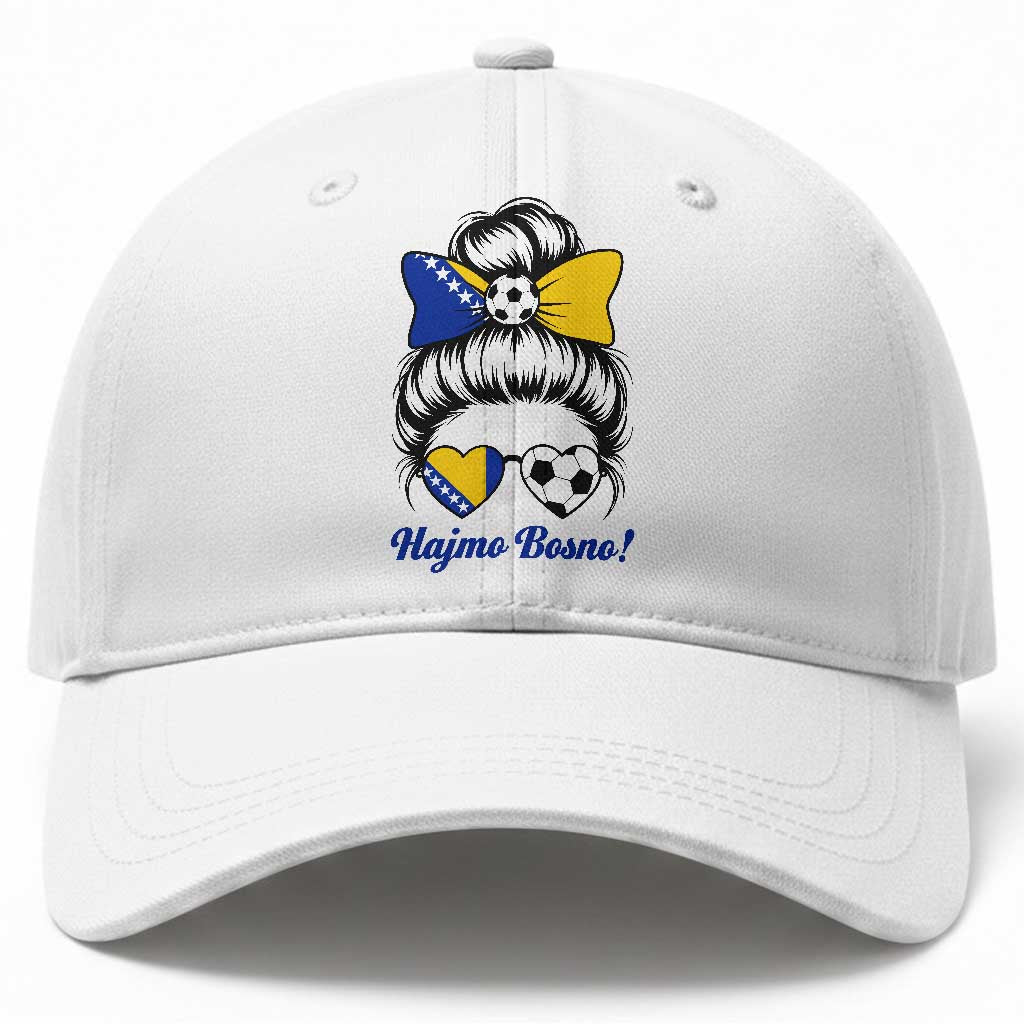Bosnia Soccer Messy Bun Baseball Cap Hajmo Bosno Game Day Gift TS12 Print Your Wear