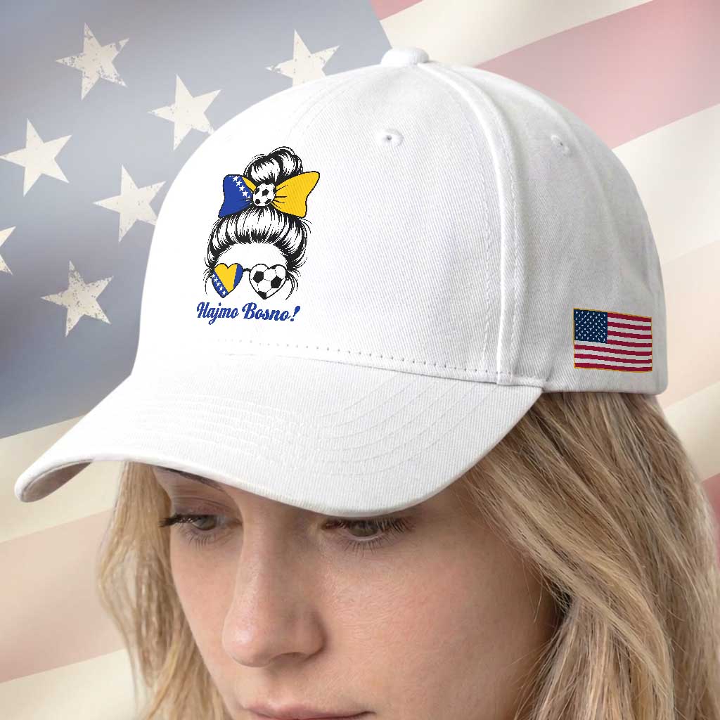 Bosnia Soccer Messy Bun Baseball Cap Hajmo Bosno Game Day Gift TS12 Print Your Wear