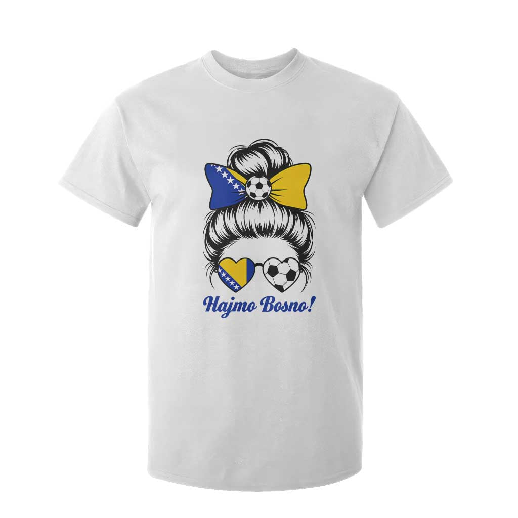 Bosnia Soccer Messy Bun T Shirt For Kid Hajmo Bosno Game Day Gift TS12 White Print Your Wear