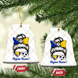 Bosnia Soccer Messy Bun Ceramic Ornament Hajmo Bosno Game Day Gift TS12 Print Your Wear