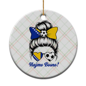 Bosnia Soccer Messy Bun Ceramic Ornament Hajmo Bosno Game Day Gift TS12 1pc Christmas Plaid Print Your Wear