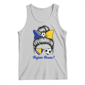 Bosnia Soccer Messy Bun Tank Top Hajmo Bosno Game Day Gift TS12 Ash Print Your Wear