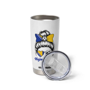Bosnia Soccer Messy Bun Tumbler Cup Hajmo Bosno Game Day Gift TS12 Print Your Wear