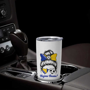 Bosnia Soccer Messy Bun Tumbler Cup Hajmo Bosno Game Day Gift TS12 Print Your Wear